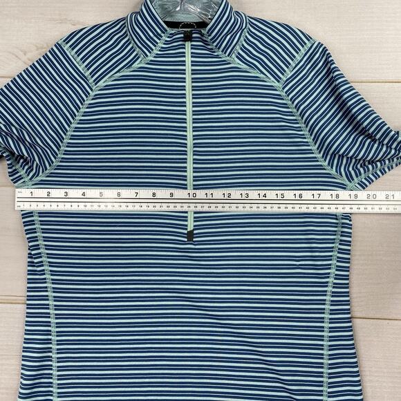 Patagonia Shirt Mens M Capilene3 Blue Stripes Midweight Quarter Zip Pullover - Picture 6 of 8